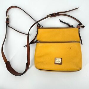 Dooney Bourke Yellow Marigold Pebble Leather Crossbody Bag K0176873‎